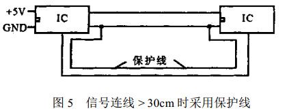 圖 5 信號連線大于30cm時采用保護(hù)線